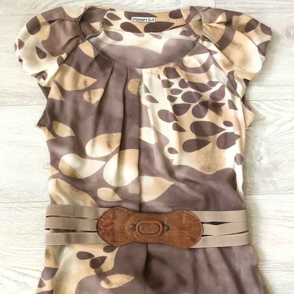 European Designer Favori Silky Belted Dress - Picture 4 of 16